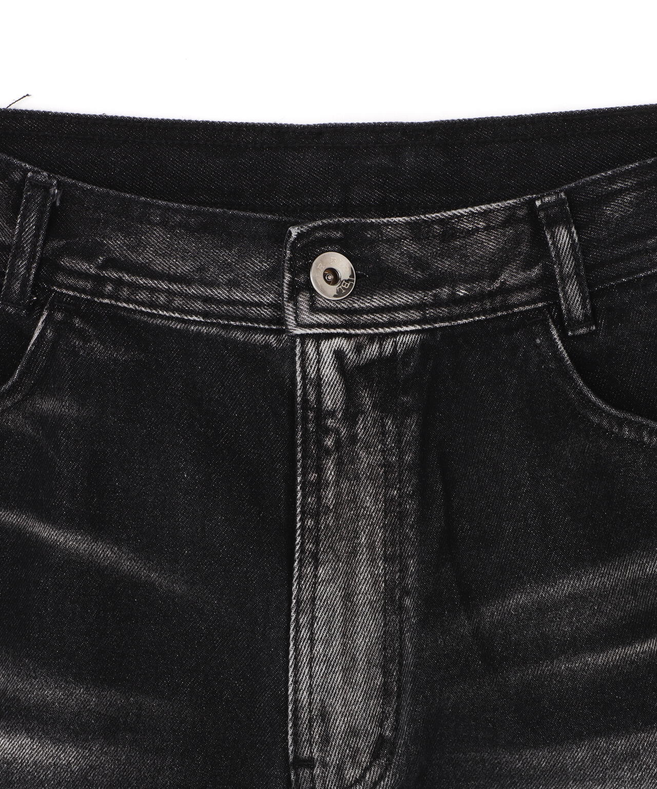 BLR/ビーエルアール/EMBOSSED WAVE W DENIM PANTS BLACK