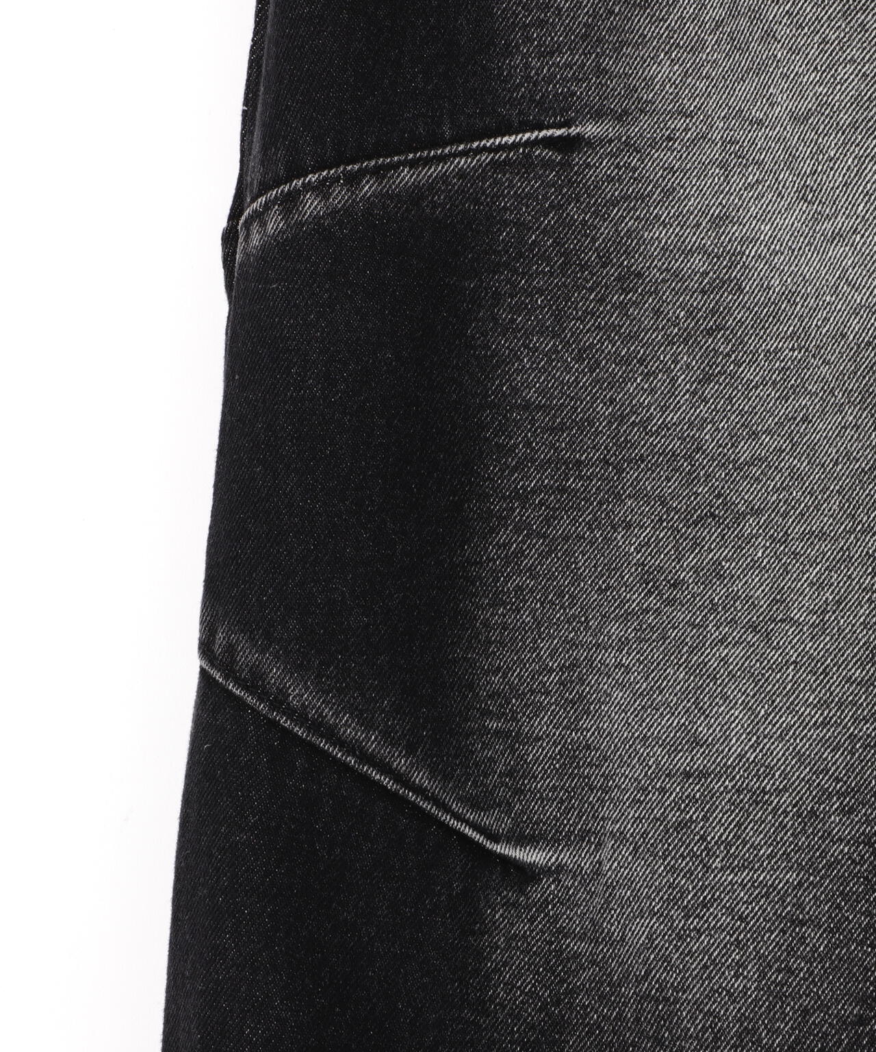 BLR/ビーエルアール/EMBOSSED WAVE W DENIM PANTS BLACK