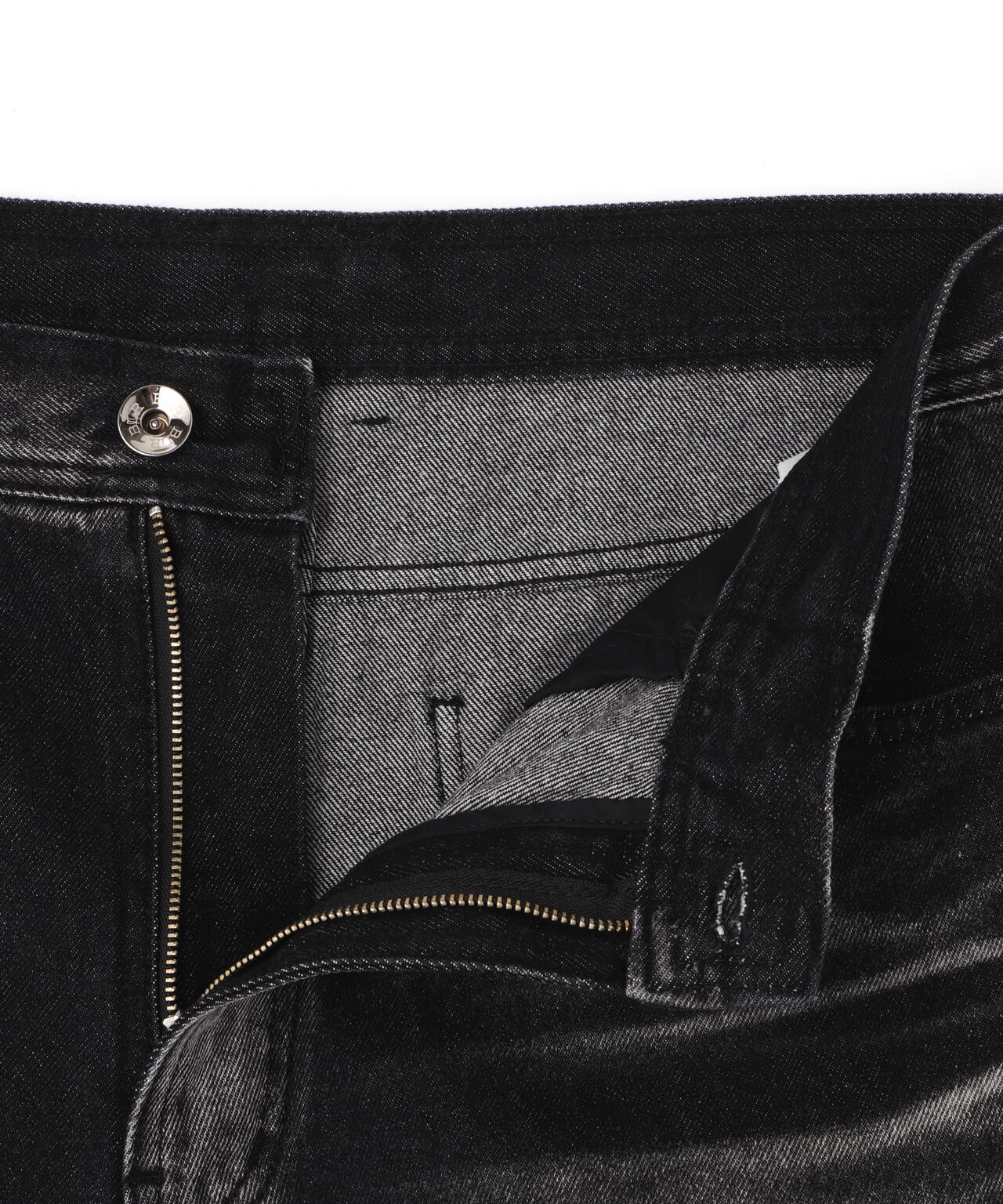 BLR/ビーエルアール/EMBOSSED WAVE W DENIM PANTS BLACK