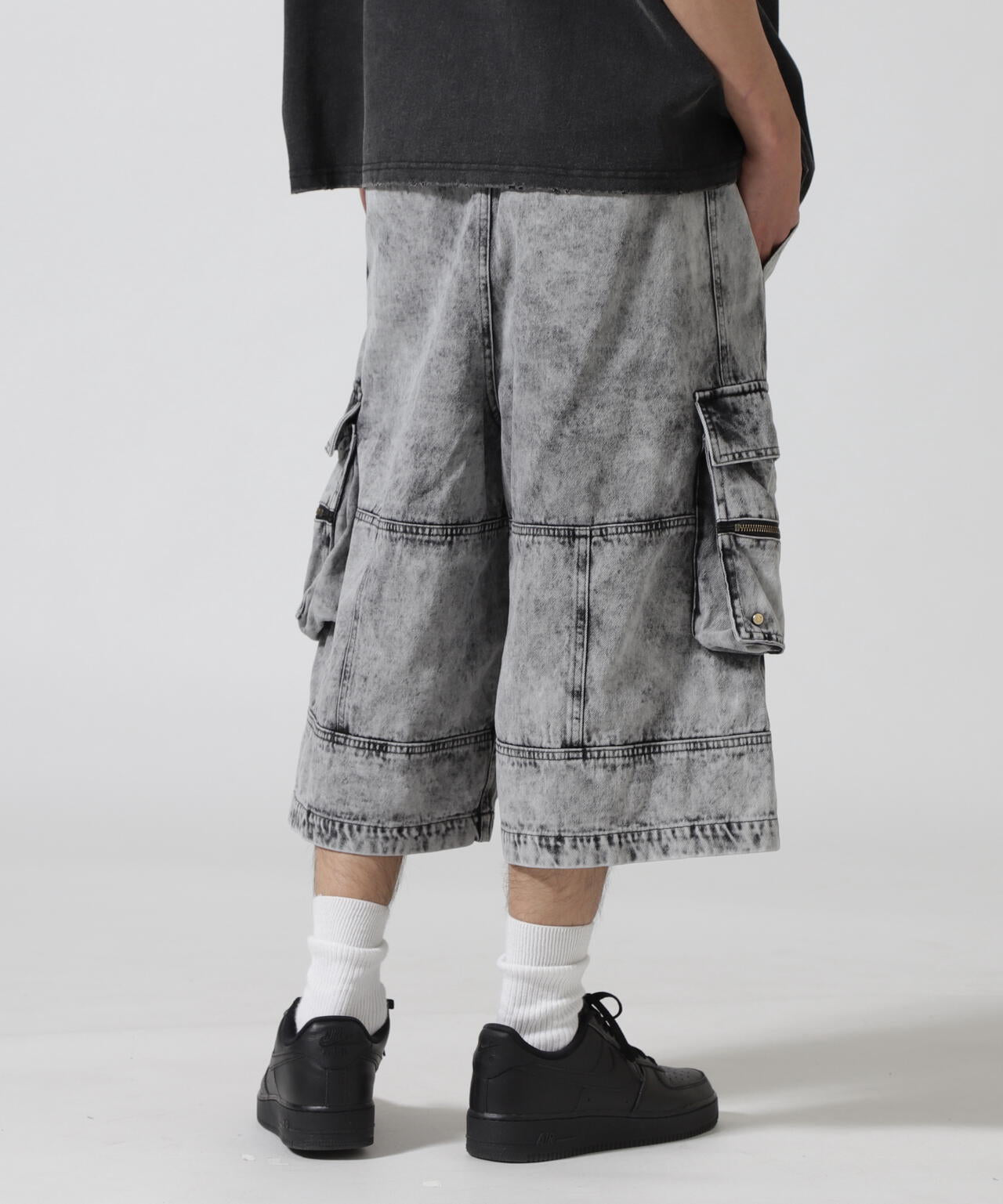 DankeSchon/ダンケシェーン/CHEMIBLEACH DENIM CARGO SHORTS