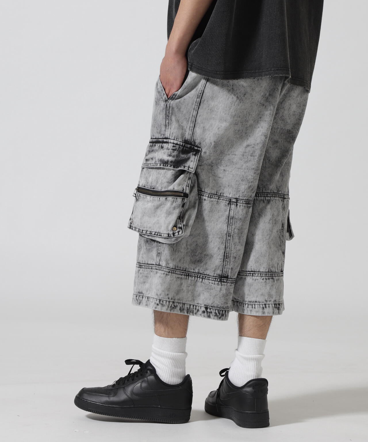 DankeSchon/ダンケシェーン/CHEMIBLEACH DENIM CARGO SHORTS