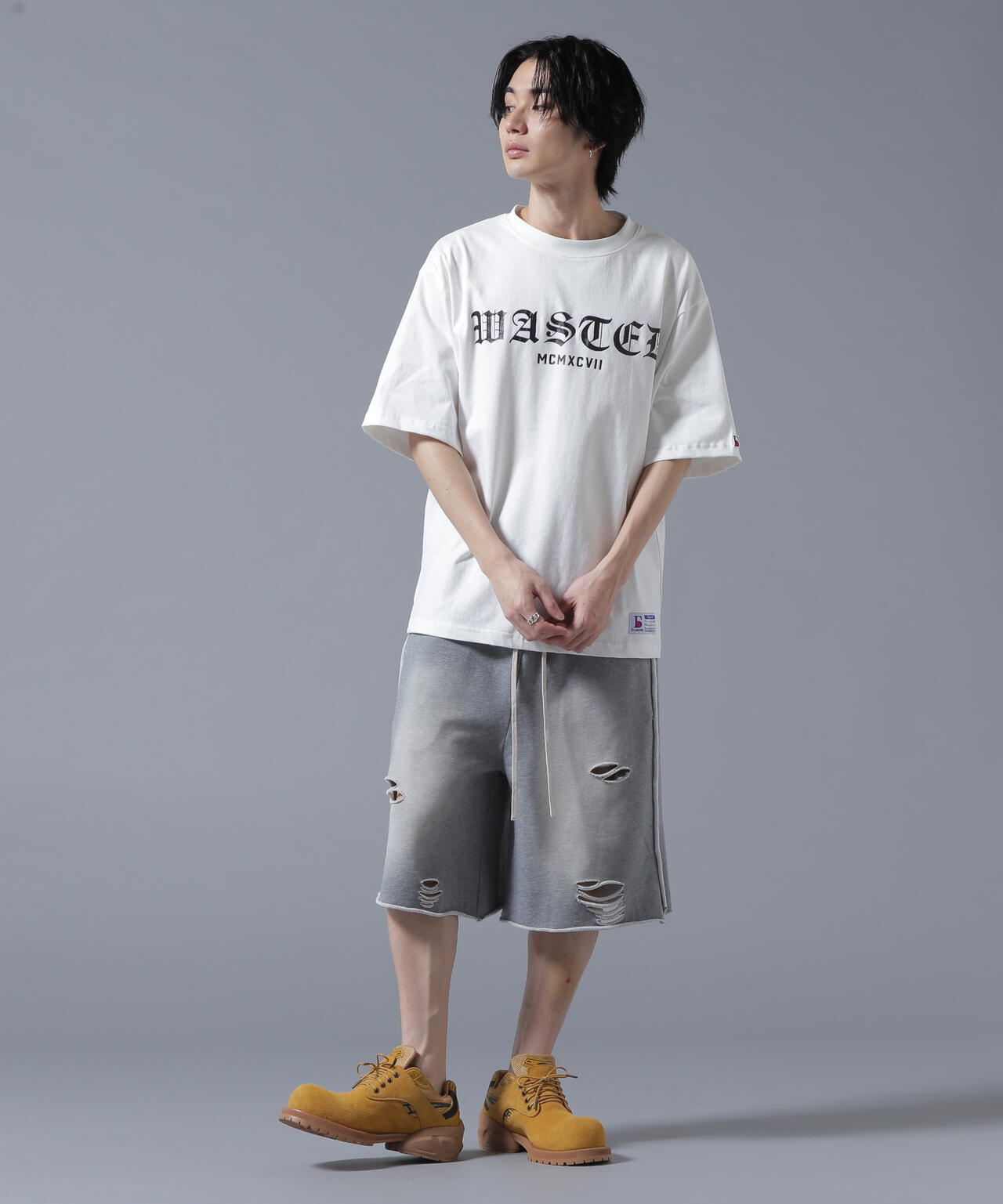 【WEB&DEPOT限定】DankeSchon/ダンケシェーン/DAMEGE SWEAT SHORTS