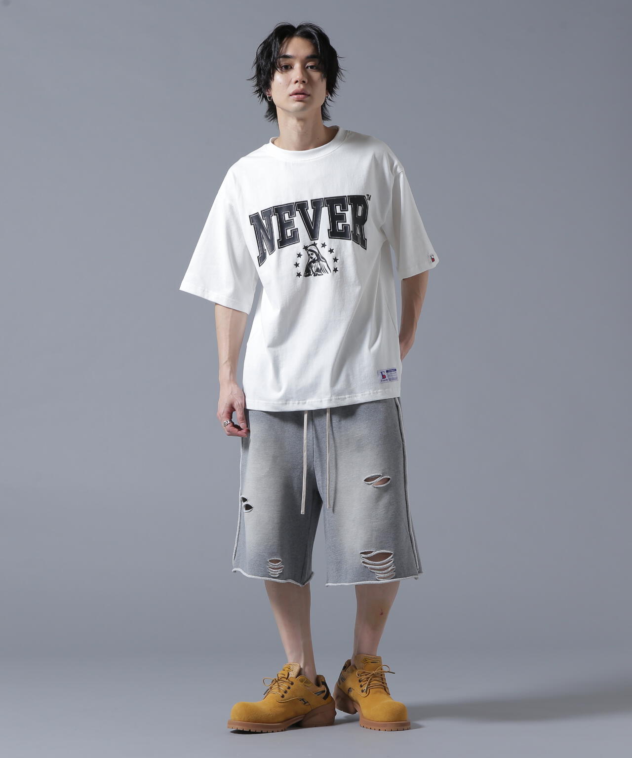 【WEB&DEPOT限定】DankeSchon/ダンケシェーン/DAMEGE SWEAT SHORTS