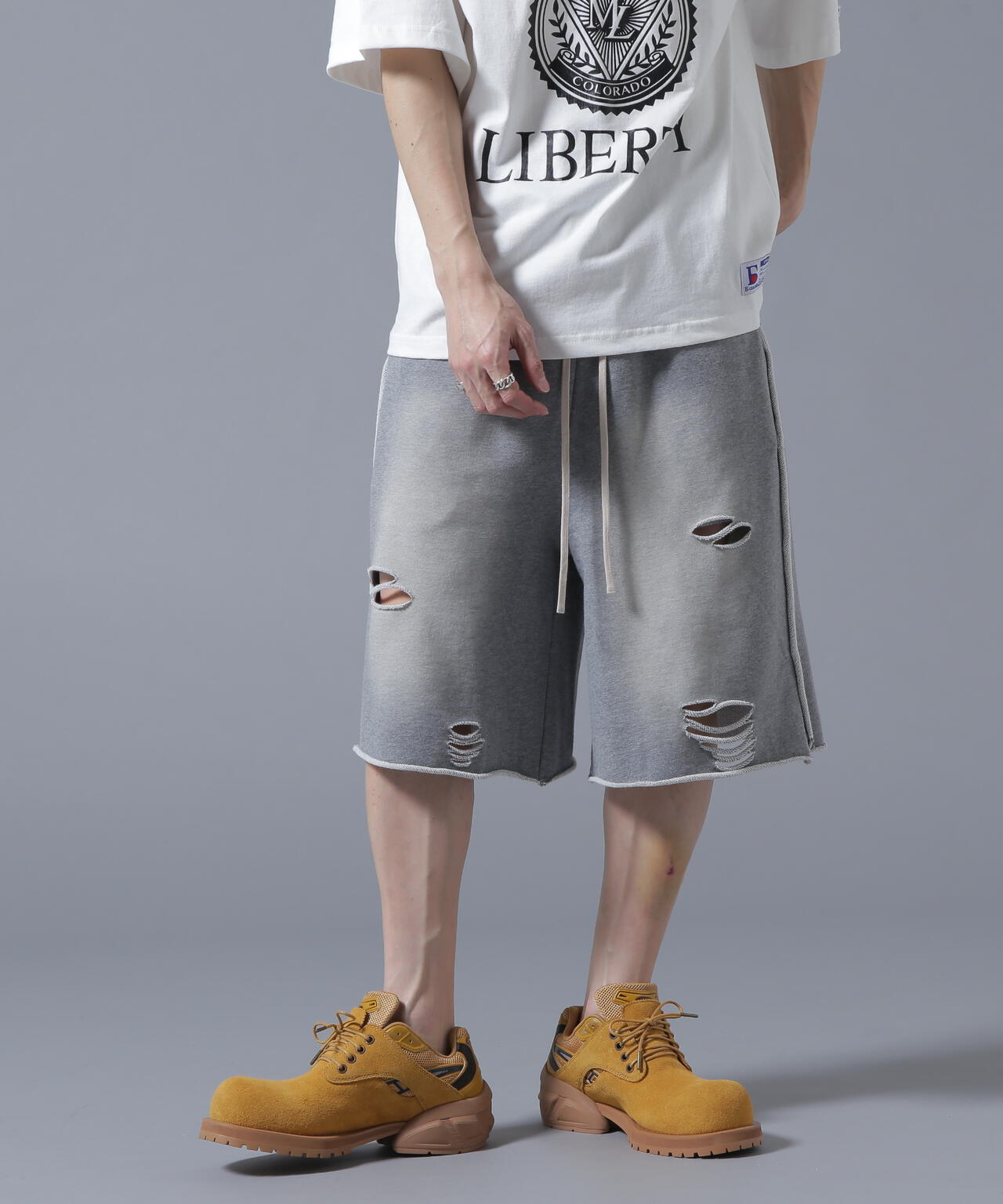 【WEB&DEPOT限定】DankeSchon/ダンケシェーン/DAMEGE SWEAT SHORTS
