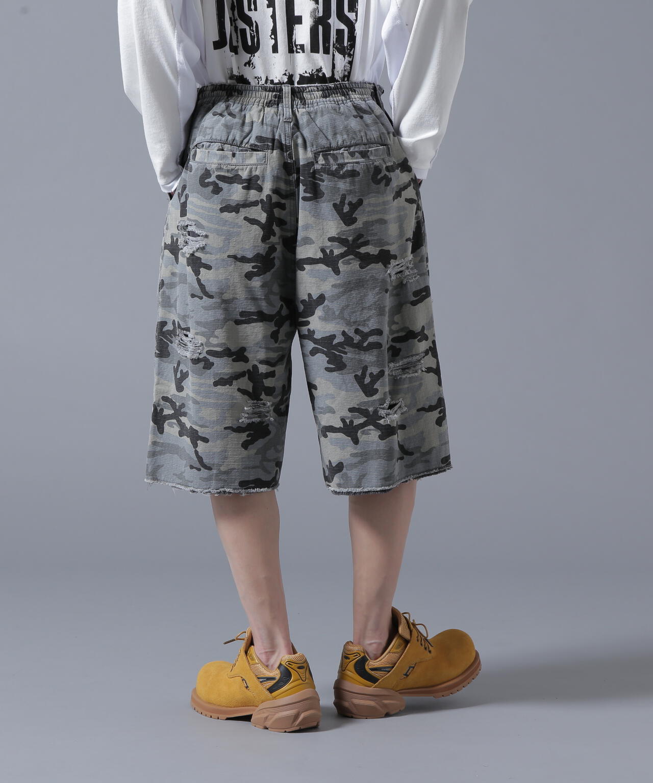 DankeSchon/ダンケシェーン/LAYER RIPSTOP CAMO & DENIM SHORTS
