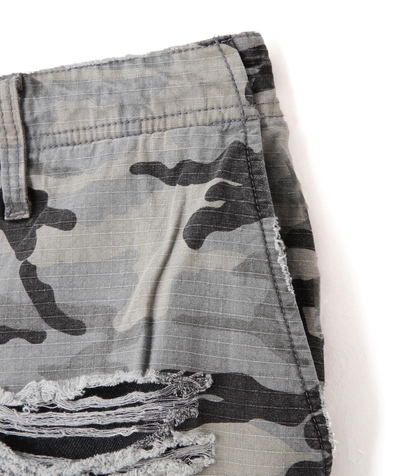 DankeSchon/ダンケシェーン/LAYER RIPSTOP CAMO & DENIM SHORTS