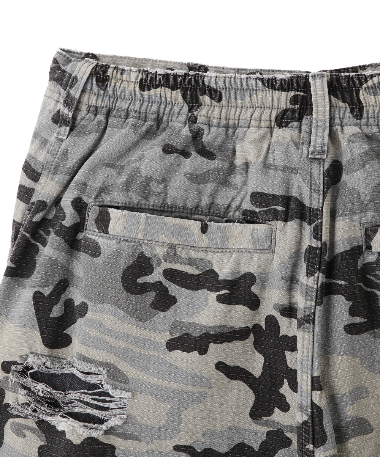 DankeSchon/ダンケシェーン/LAYER RIPSTOP CAMO & DENIM SHORTS