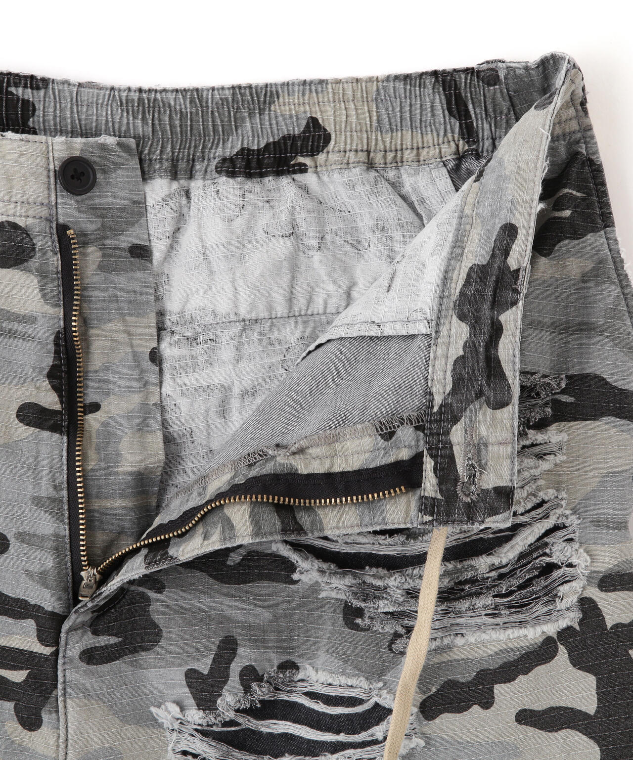 DankeSchon/ダンケシェーン/LAYER RIPSTOP CAMO & DENIM SHORTS