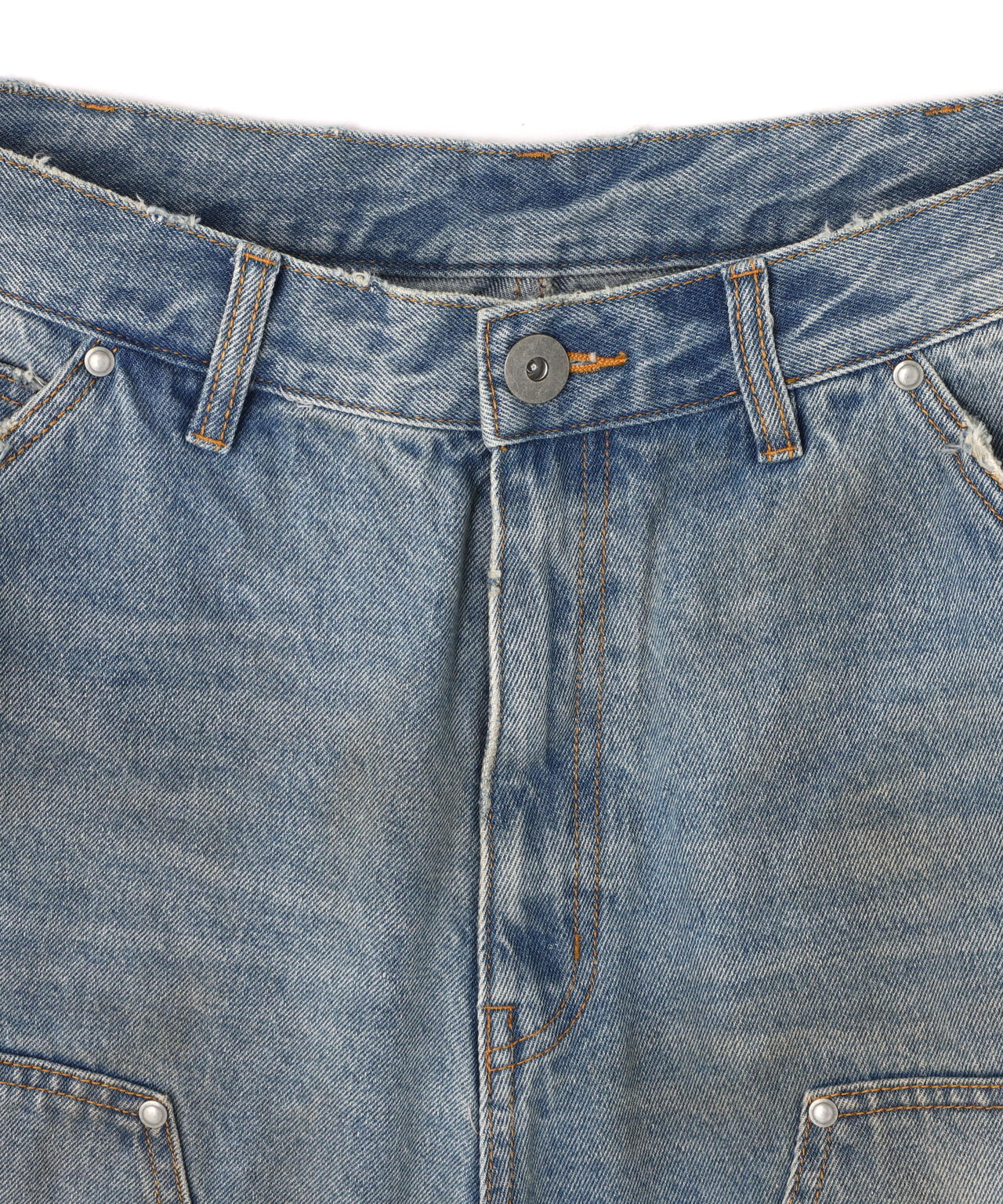 WHITELAND/ホワイトランド/DENIM DOUBLE KNEE SHORT PANT