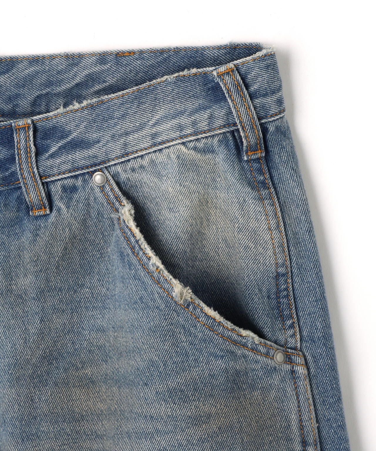 WHITELAND/ホワイトランド/DENIM DOUBLE KNEE SHORT PANT