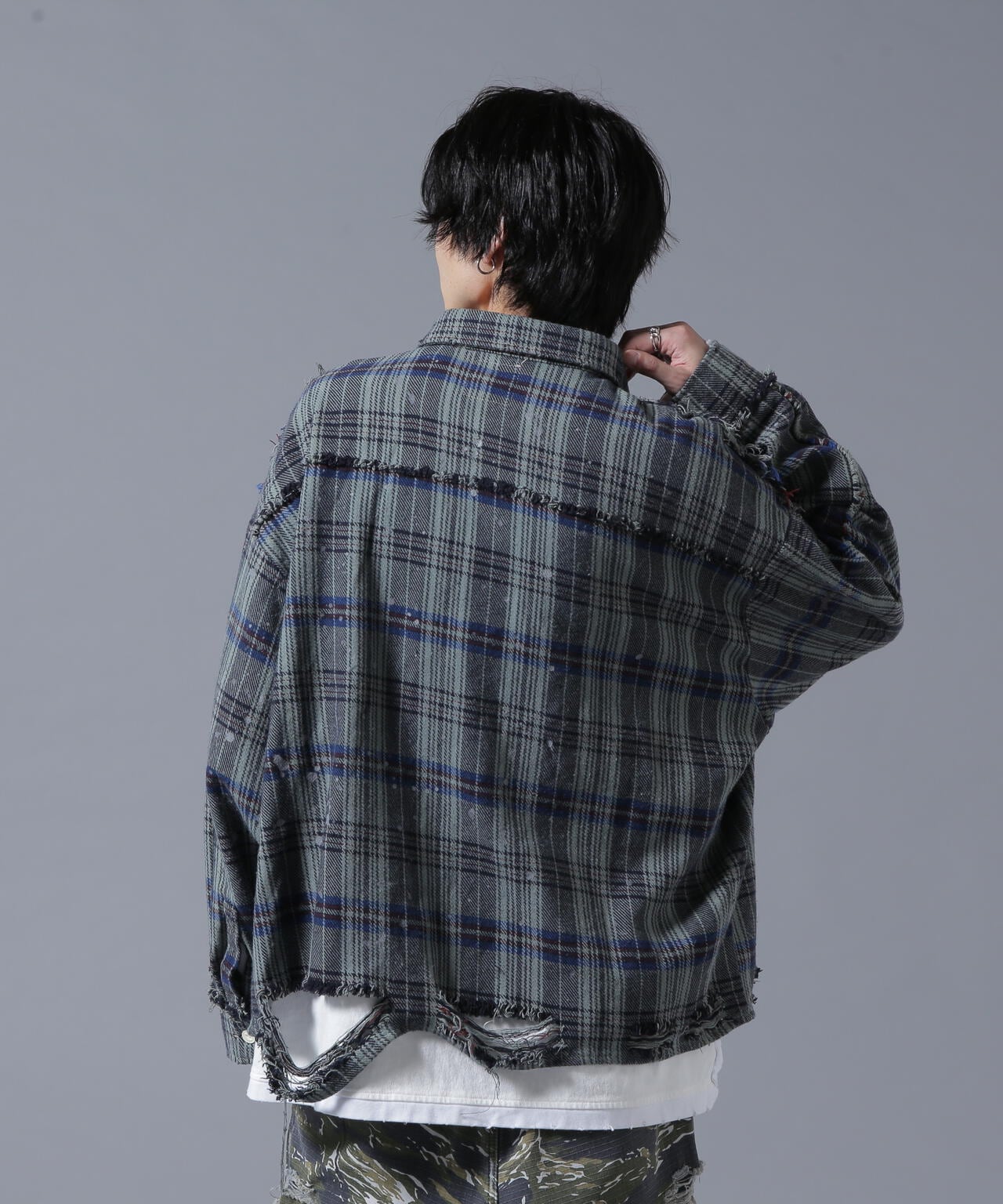 DankeSchon/ダンケシェーン/PIGMENT DAMAGE FLANNEL CHECK LONG SLEEVE SHIRTS
