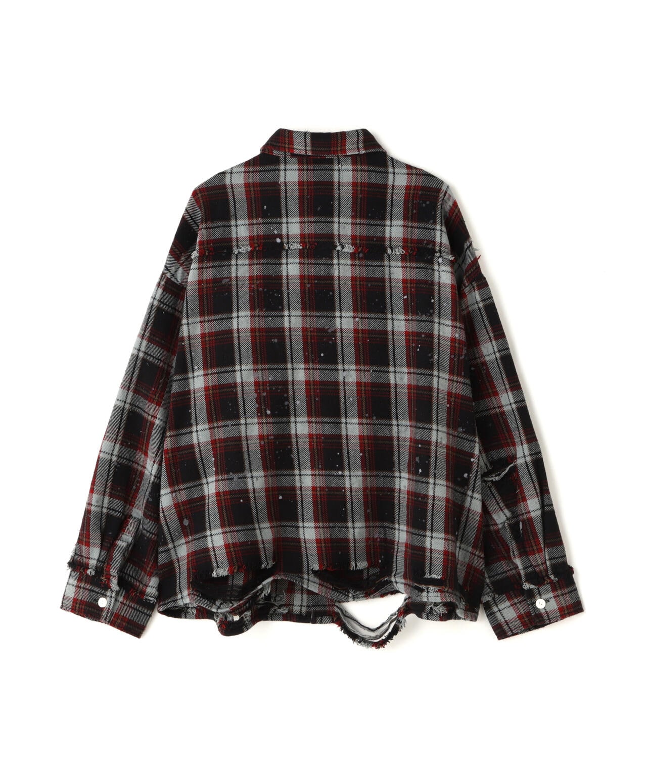 DankeSchon/ダンケシェーン/PIGMENT DAMAGE FLANNEL CHECK LONG SLEEVE SHIRTS