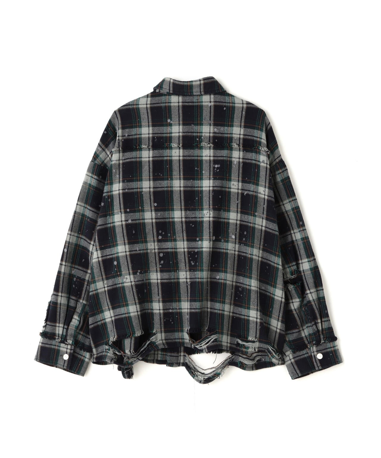 DankeSchon/ダンケシェーン/PIGMENT DAMAGE FLANNEL CHECK LONG SLEEVE SHIRTS
