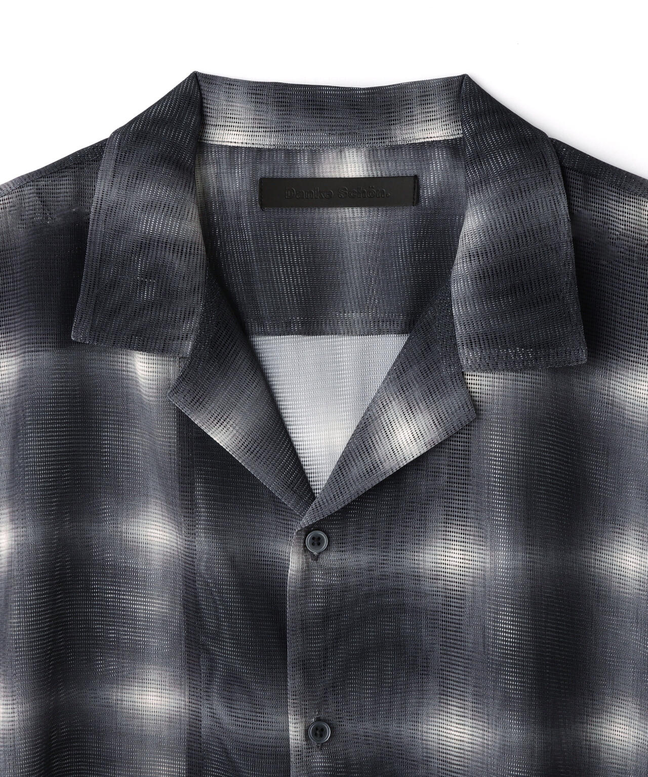 DankrSchon/ダンケシェーン/OMBRE CHECK MESH LONG SLEEVE SHIRT