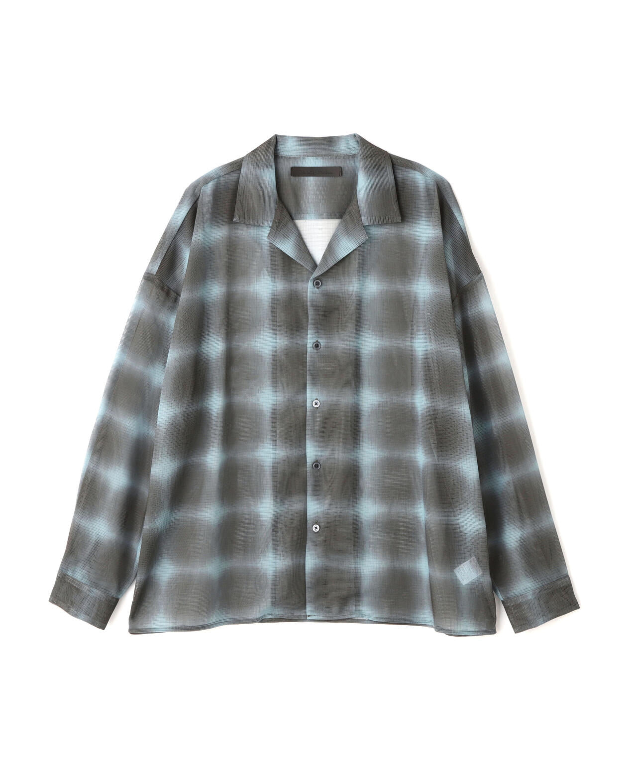 DankrSchon/ダンケシェーン/OMBRE CHECK MESH LONG SLEEVE SHIRT