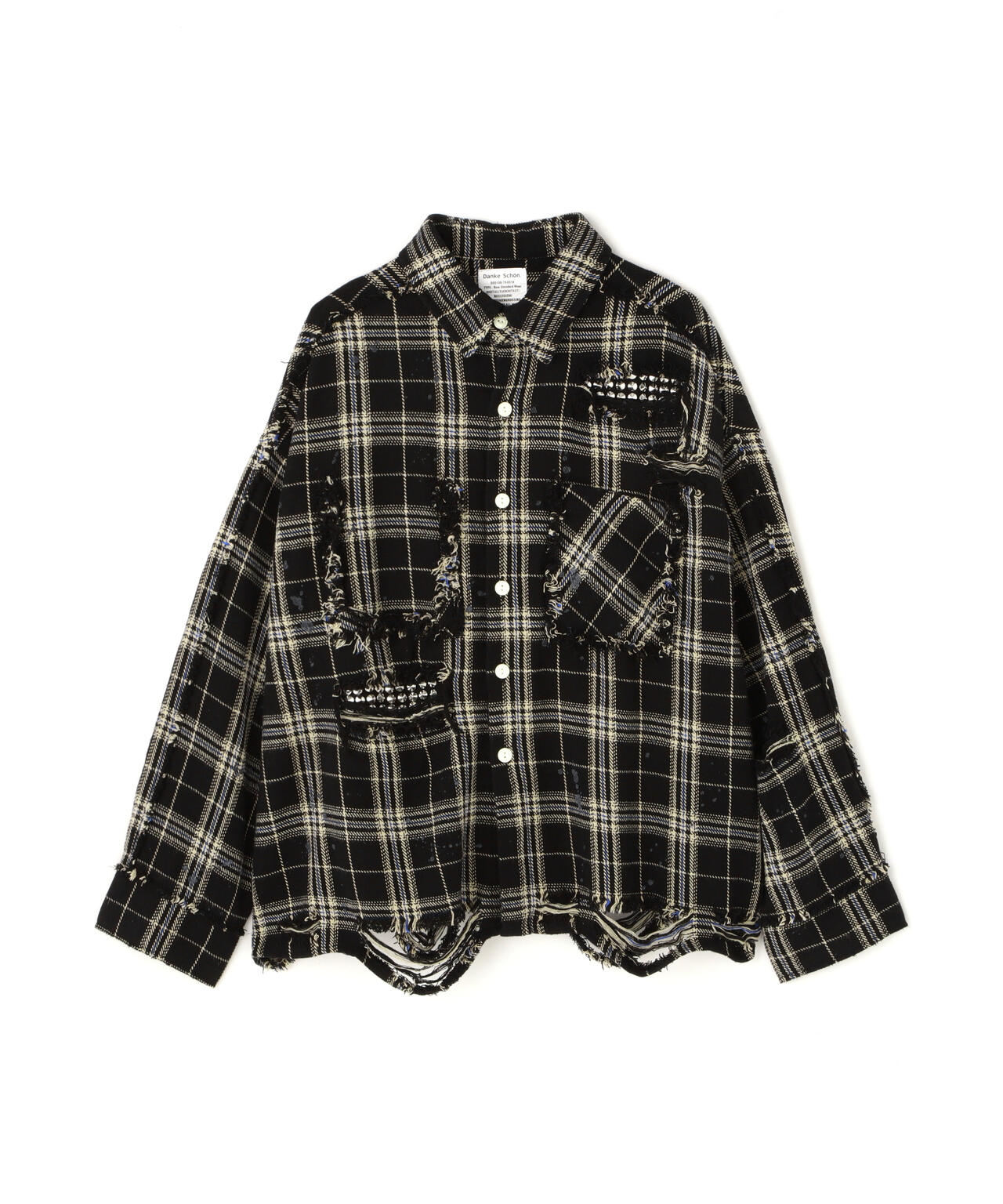 DankeSchon/ダンケシェーン/STUDS FLANNEL CHECK L/S SHIRTS