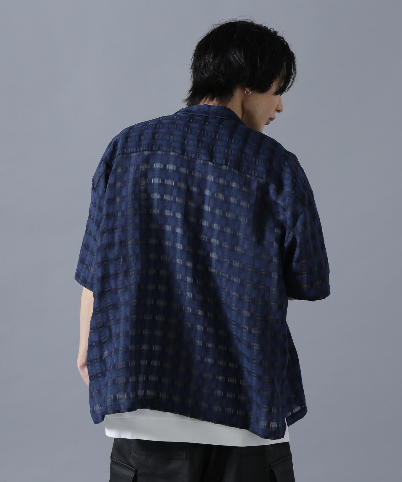 DankeSchon/ダンケシェーン/SHEER CHECK JACQUARED S/S SHIRTS