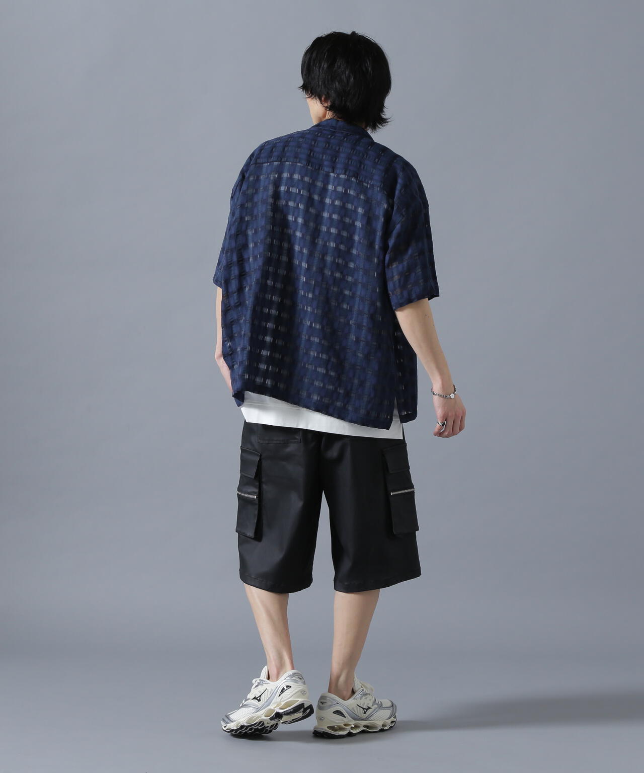 DankeSchon/ダンケシェーン/SHEER CHECK JACQUARED S/S SHIRTS