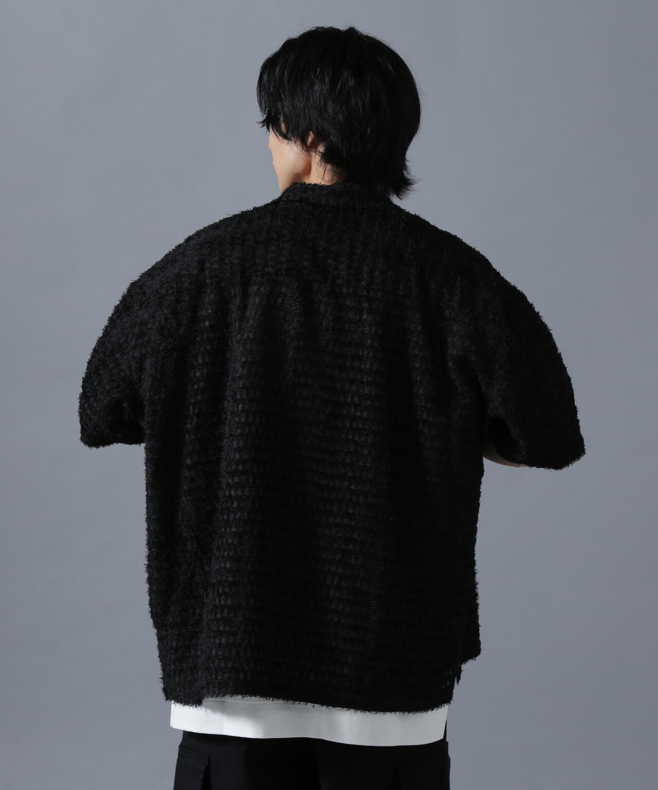 DankeSchon/ダンケシェーン/SHEER SHAGGY JACQUARED S/S SHIRTS