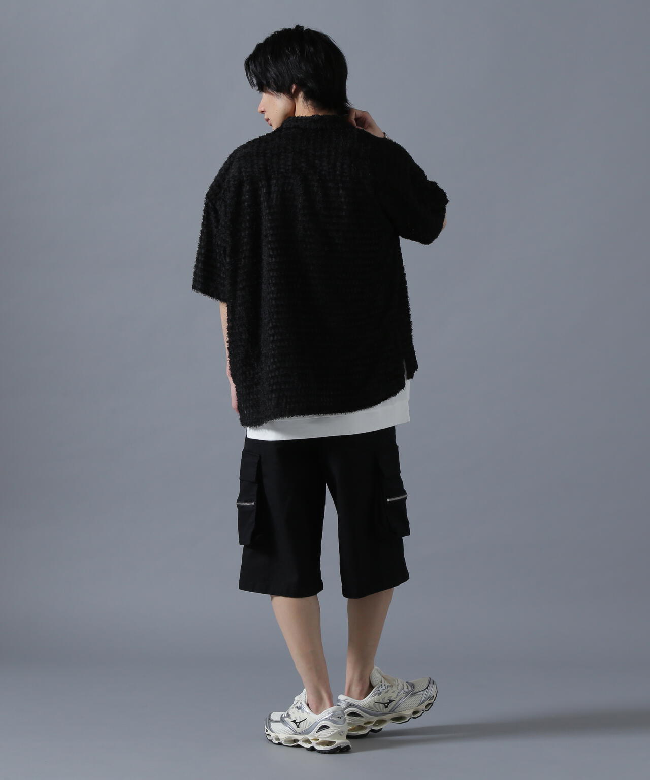 DankeSchon/ダンケシェーン/SHEER SHAGGY JACQUARED S/S SHIRTS