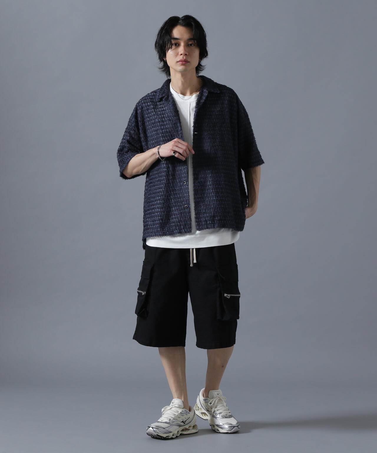 DankeSchon/ダンケシェーン/SHEER SHAGGY JACQUARED S/S SHIRTS