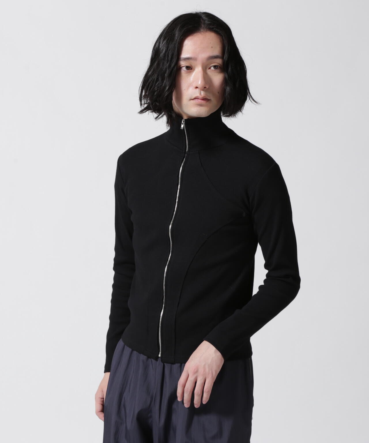 WHITELAND/ホワイトランド/RIB STAND ZIP LS TEE