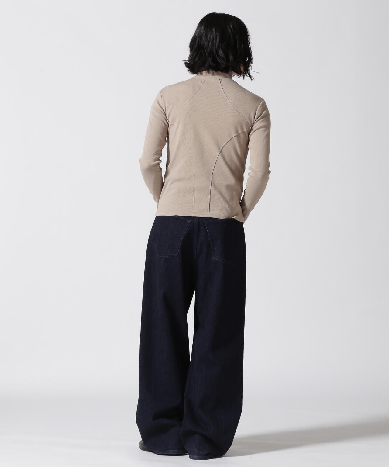 WHITELAND/ホワイトランド/RIB STAND ZIP LS TEE
