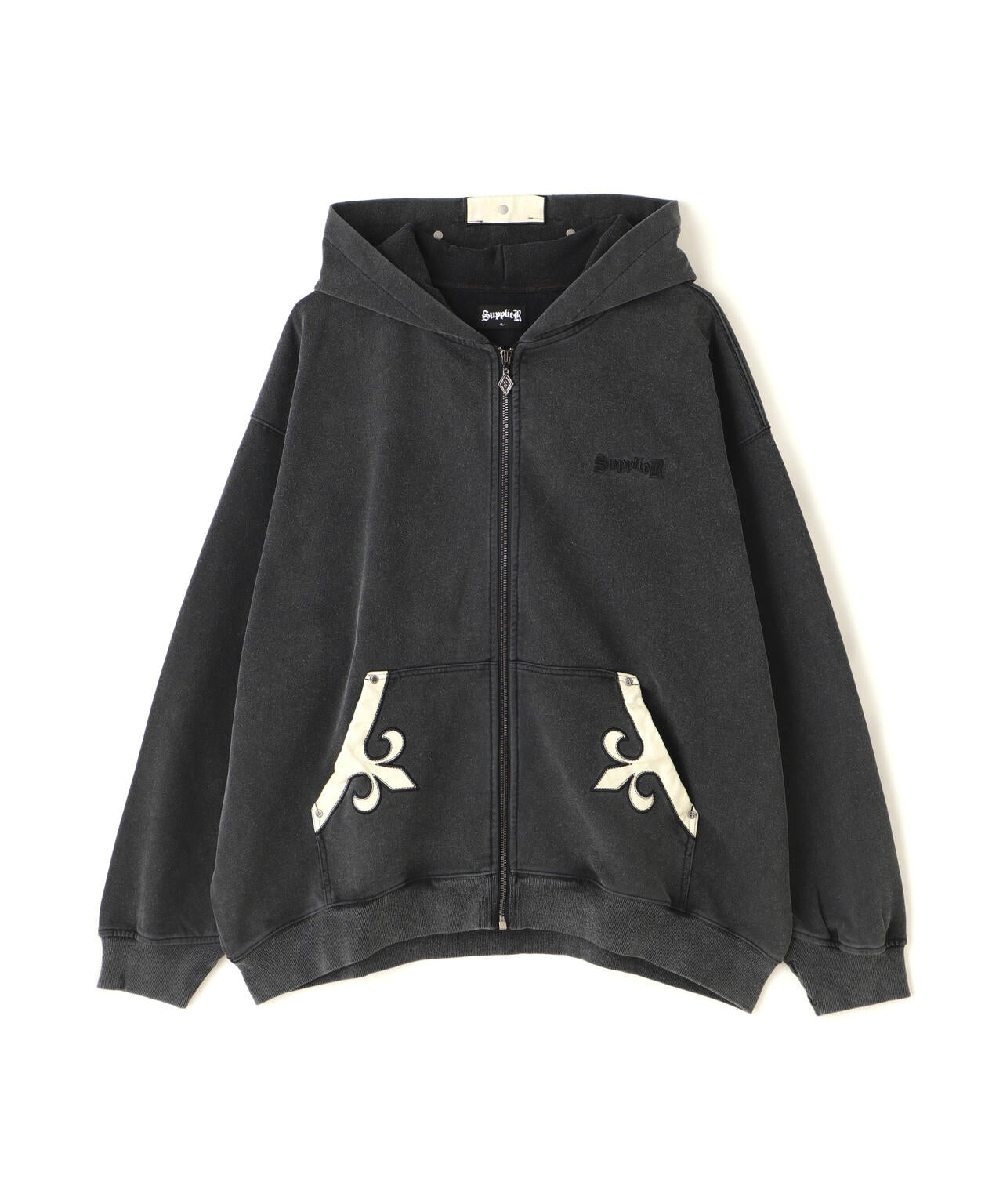 SUPPLIER/【LHP EXCLUSIVE】FLEUR LEATHER PATCH ZIP HOODIE