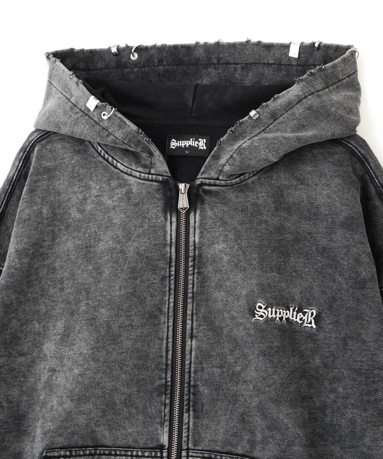 SUPPLIER/サプライヤー/【LHP EXCLUSIVE】VINTAGE WASH PIERCED ZIP HOODIE