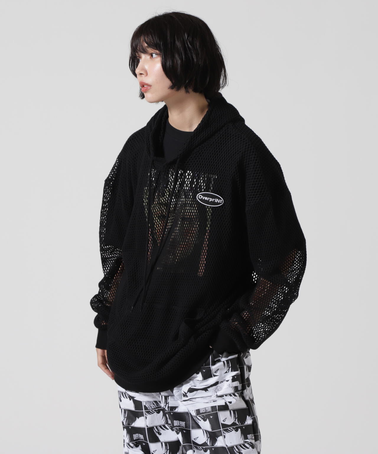 overprint/オーバープリント/MESH HOODIE