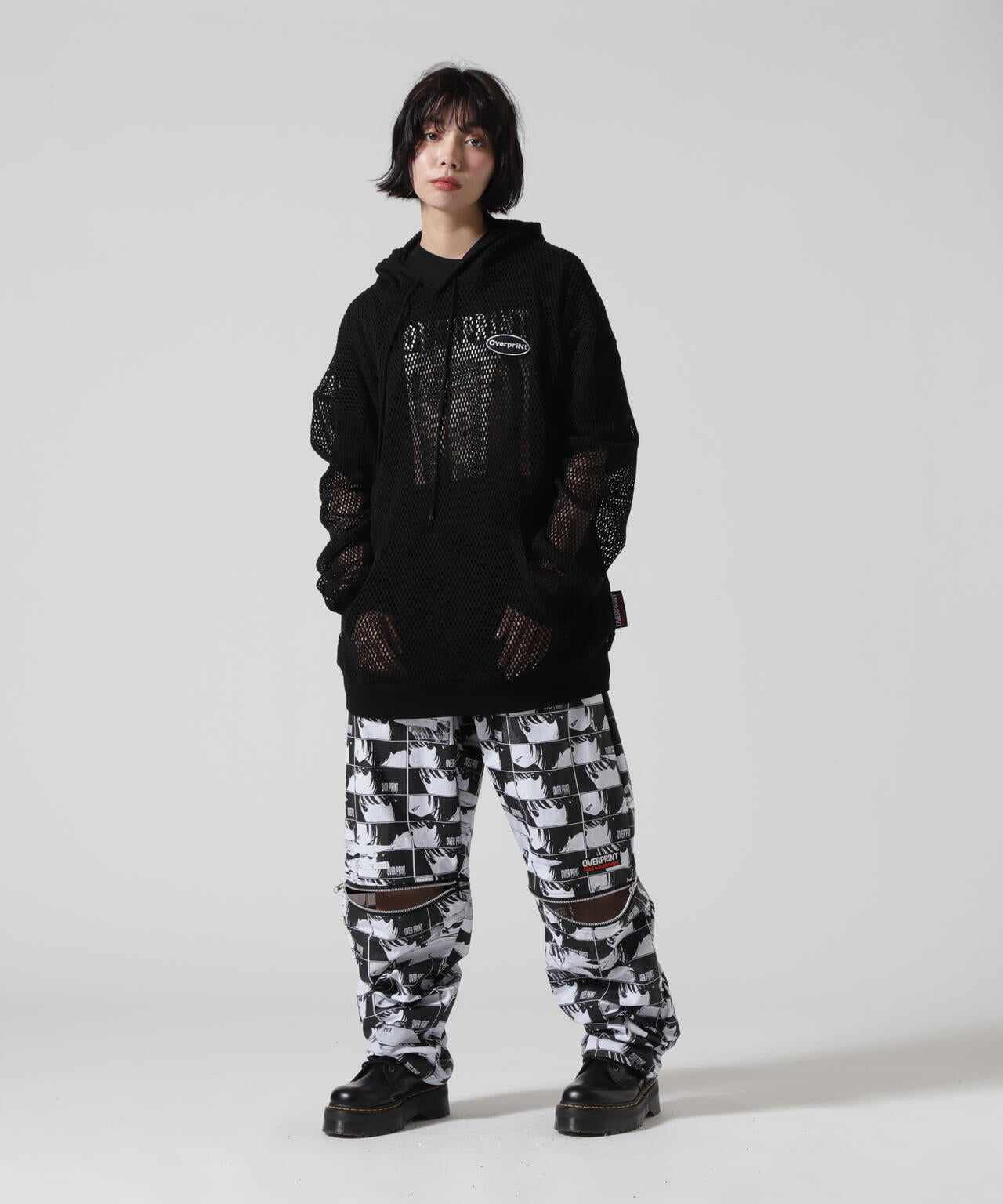 overprint/オーバープリント/MESH HOODIE