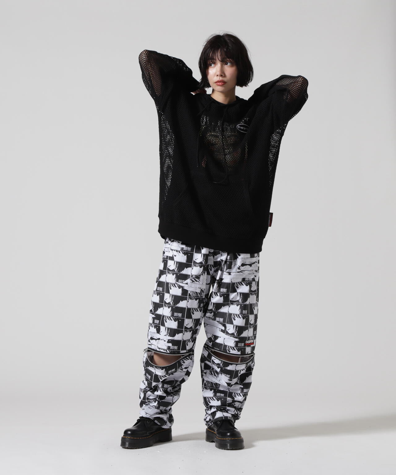 overprint/オーバープリント/MESH HOODIE