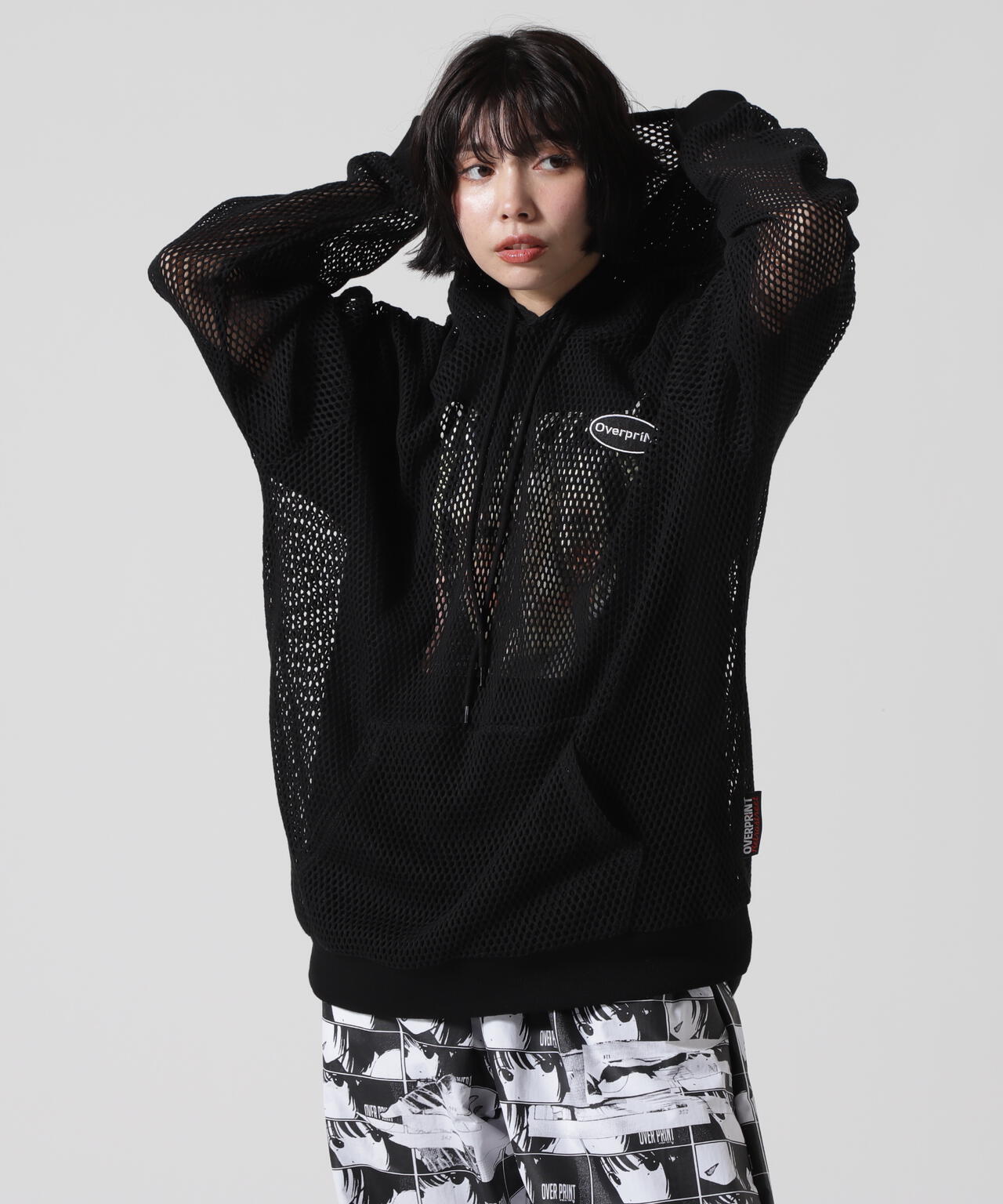 overprint/オーバープリント/MESH HOODIE