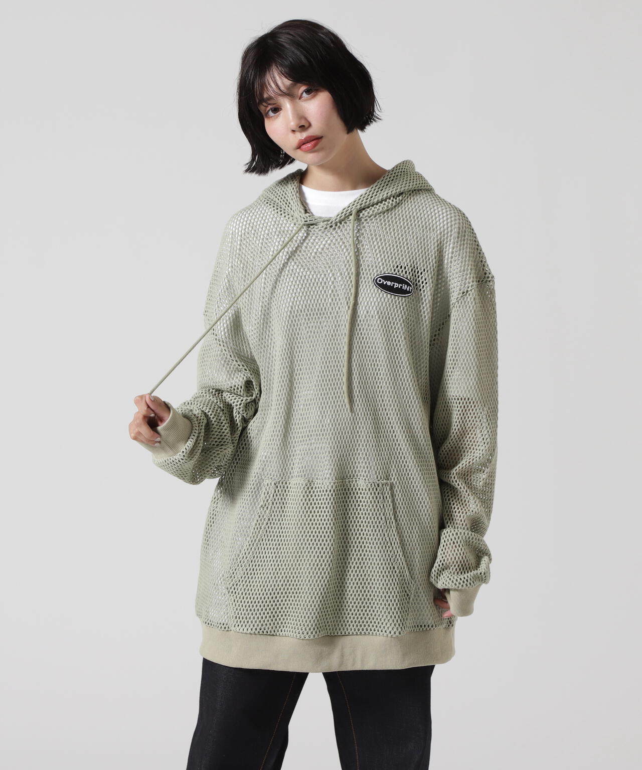 overprint/オーバープリント/MESH HOODIE