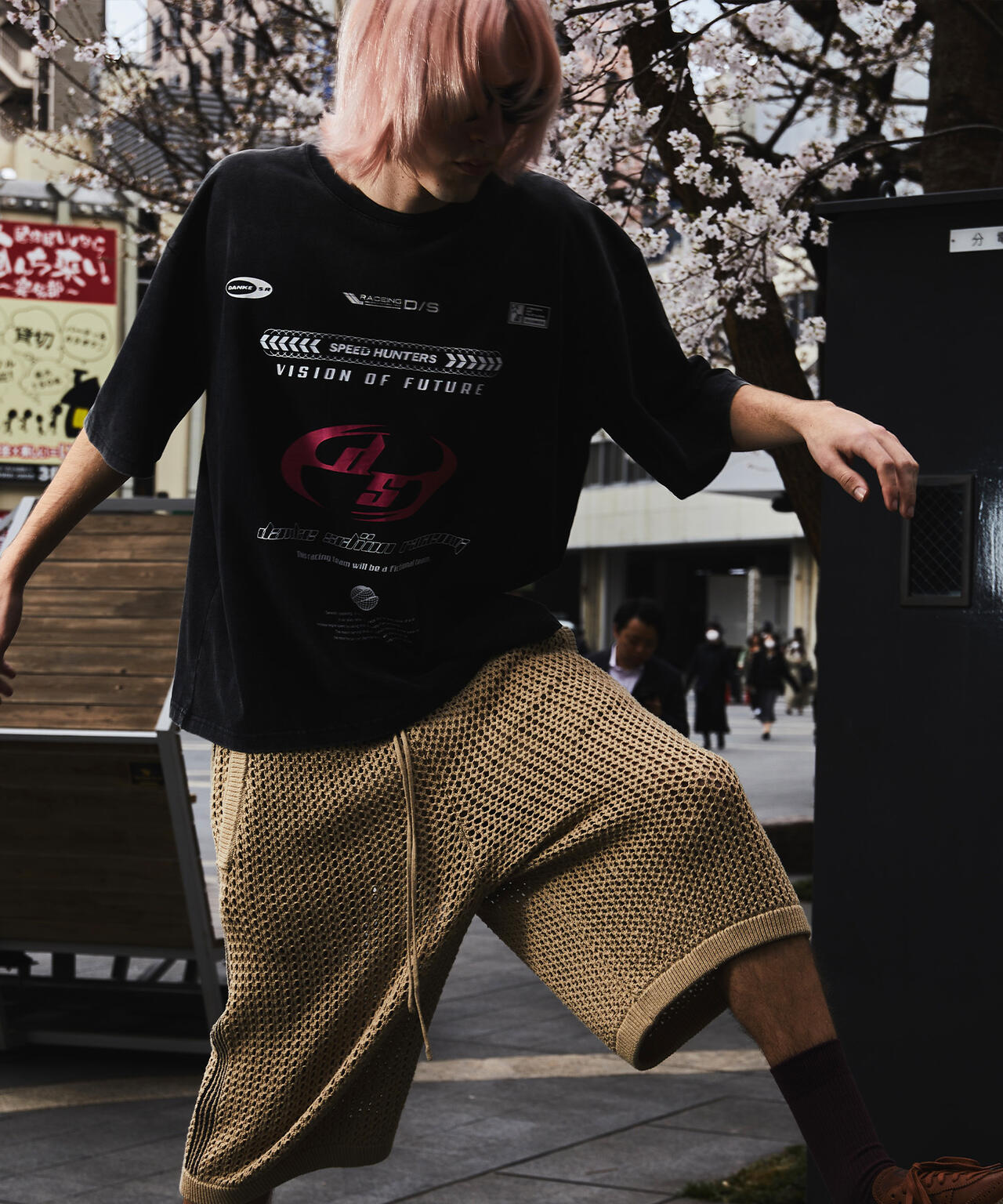 DankeSchon/ダンケシェーン/POWDER S/S TEE RACE PINK