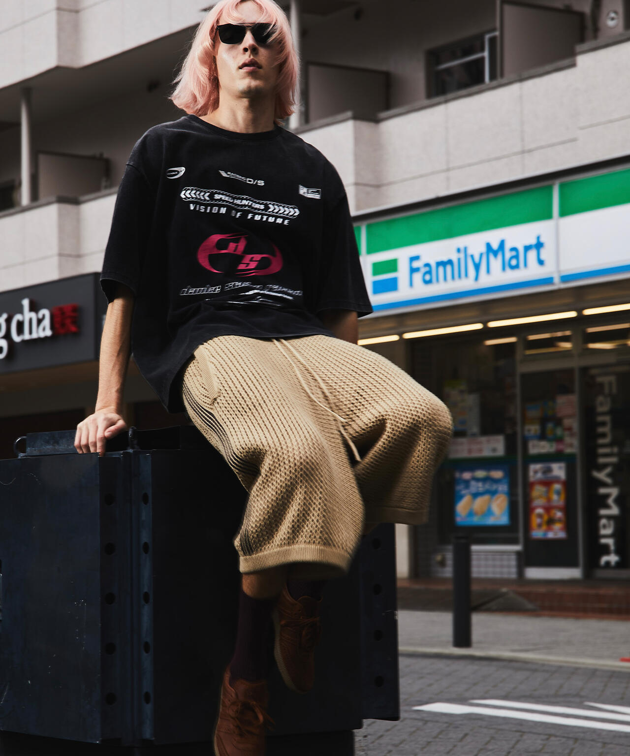 DankeSchon/ダンケシェーン/POWDER S/S TEE RACE PINK