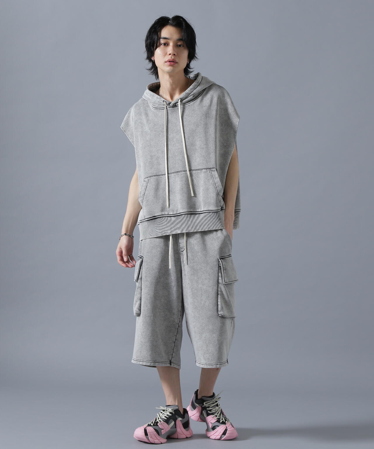 DankeSchon/ダンケシェーン/CHEMICAL SWEAT NOSLEEVE HOODIE