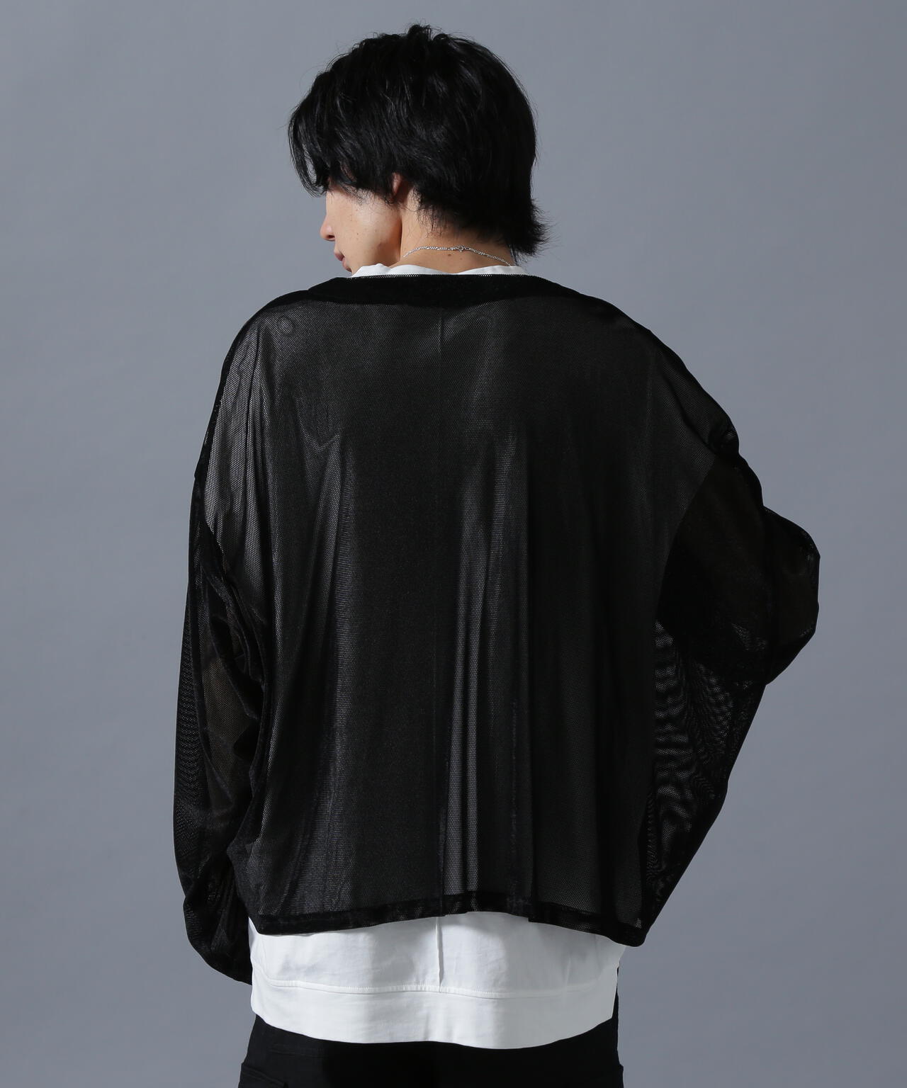 DankeSchon/ダンケシェーン/MESH VELOR CARDIGAN