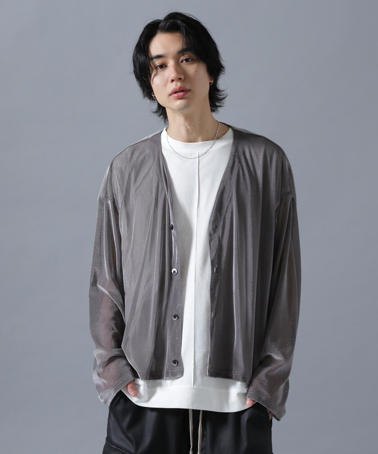 DankeSchon/ダンケシェーン/MESH VELOR CARDIGAN