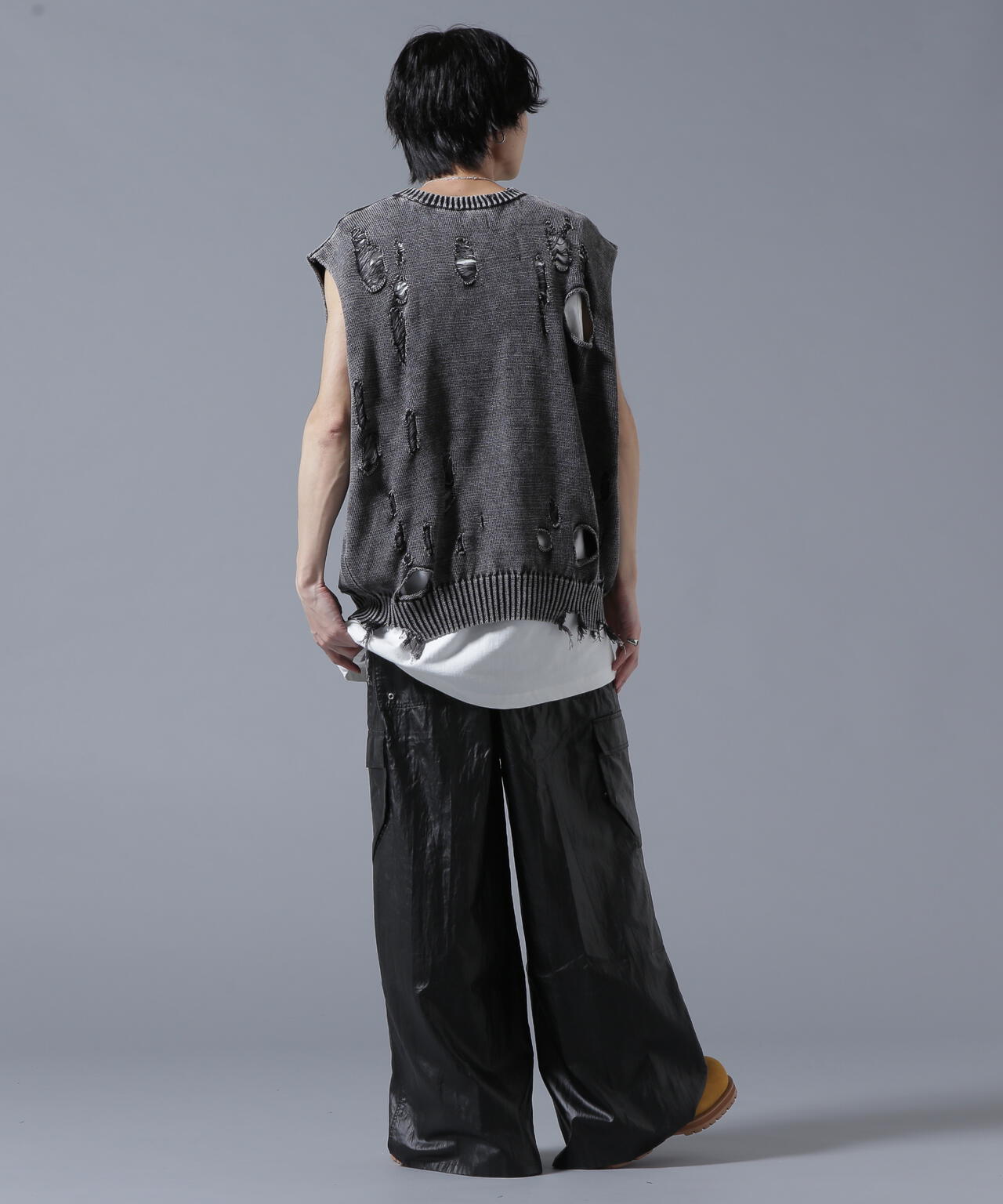 DankeSchon/ダンケシェーン/PIGMENT DAMAGE KNIT VEST