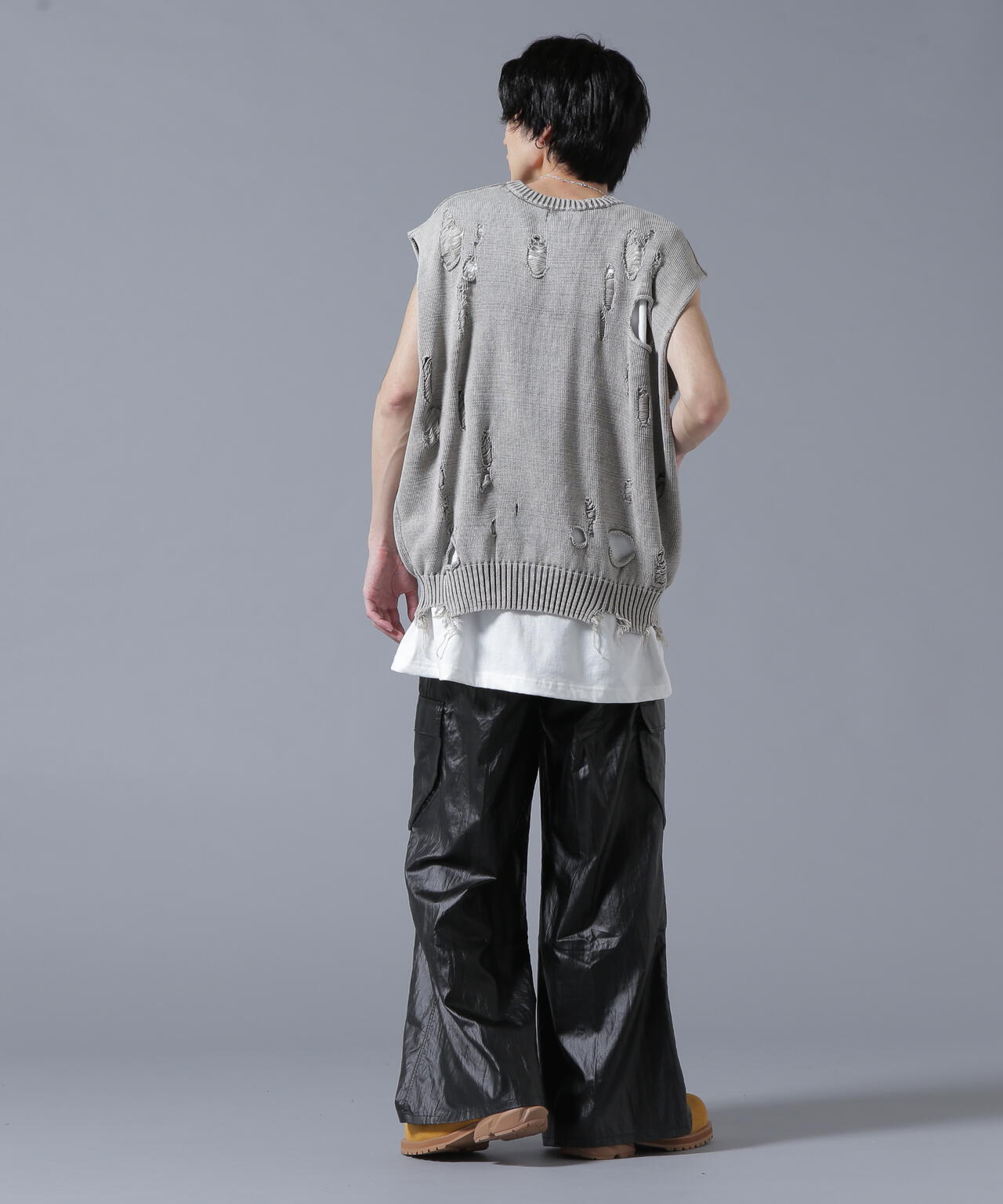 DankeSchon/ダンケシェーン/PIGMENT DAMAGE KNIT VEST