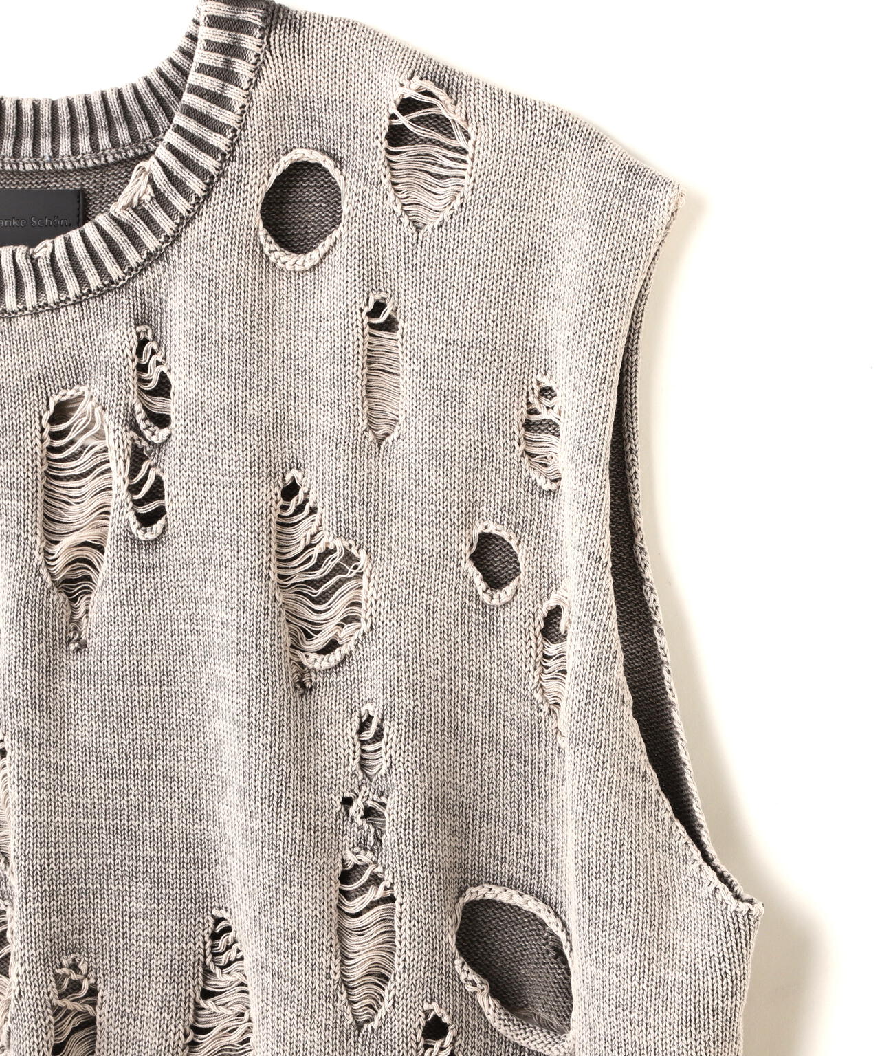 DankeSchon/ダンケシェーン/PIGMENT DAMAGE KNIT VEST