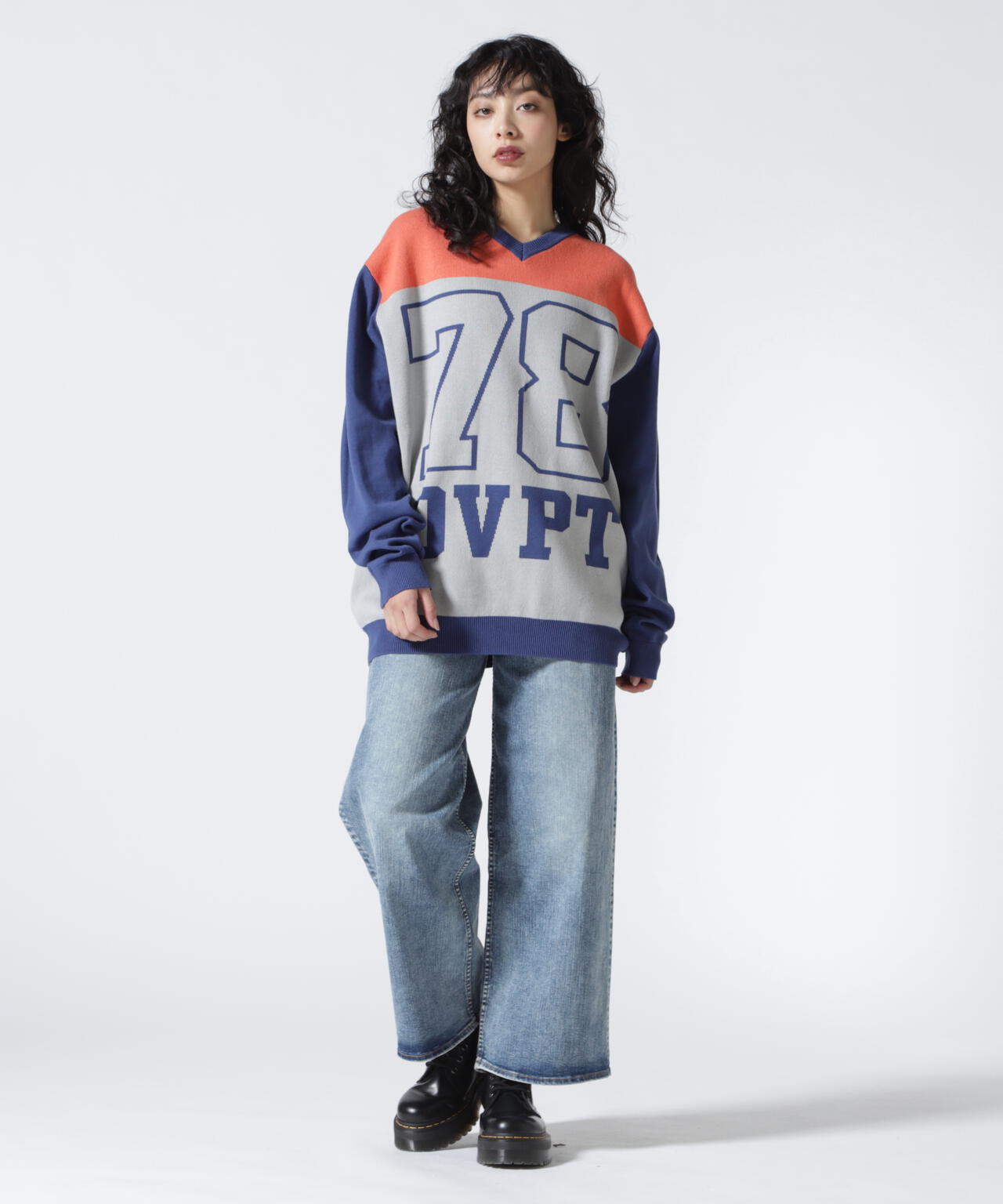 overprint/オーバープリント/78 V NECK  COTTON KNIT