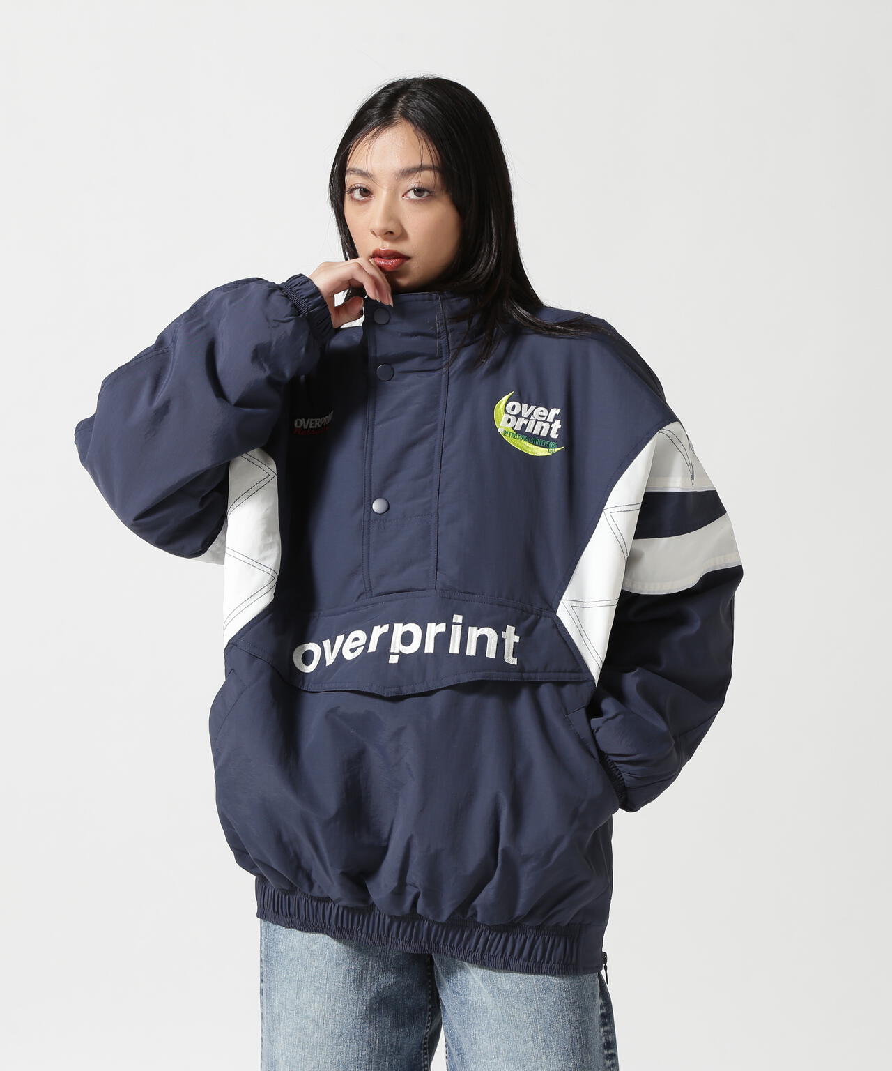 overprint/オーバープリント/HALF ZIP STADIUM JACKET