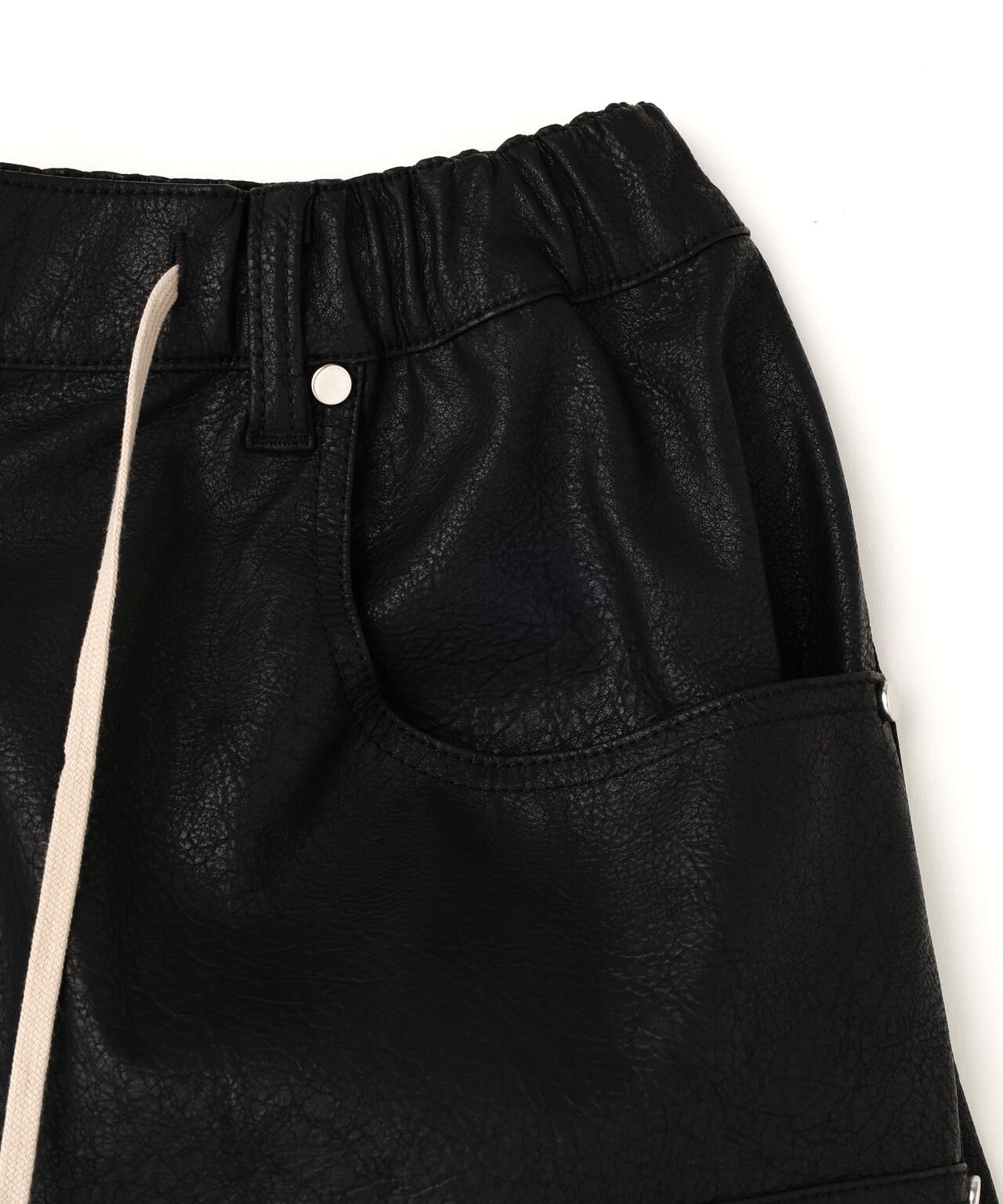 DankeSchon/ダンケシェーン/PULEATHER W-KNEE SHORTS