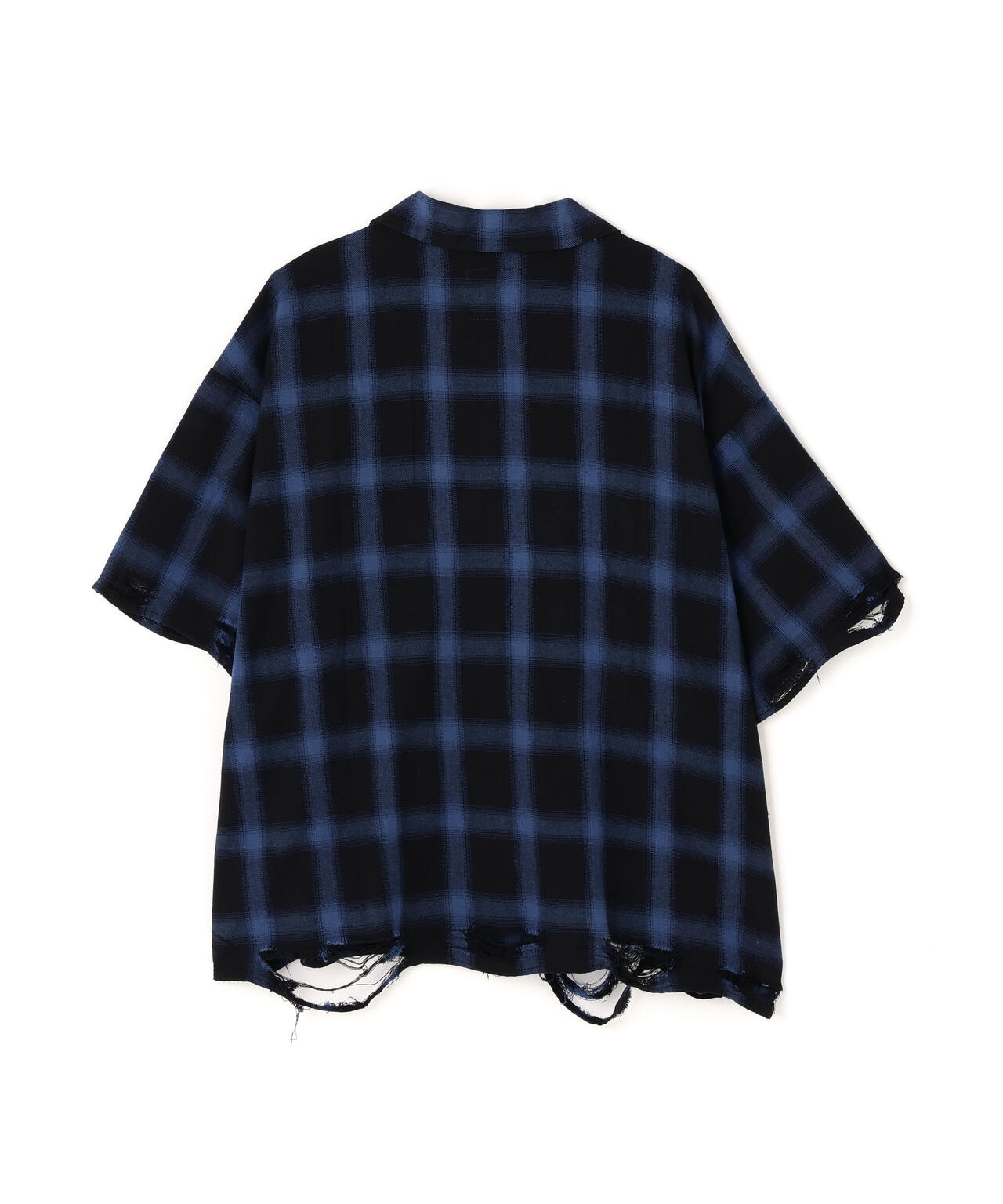 DankeSchon/ダンケシェーン/OMBRE CHECK DAMEGE S/S SHIRTS