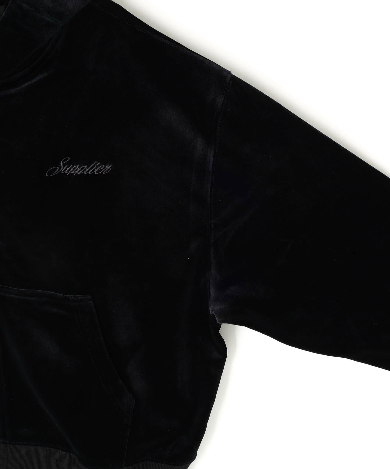 SUPPLIER/サプライヤー/CROSS RHINESTONE VELOUR ZIP HOODIE