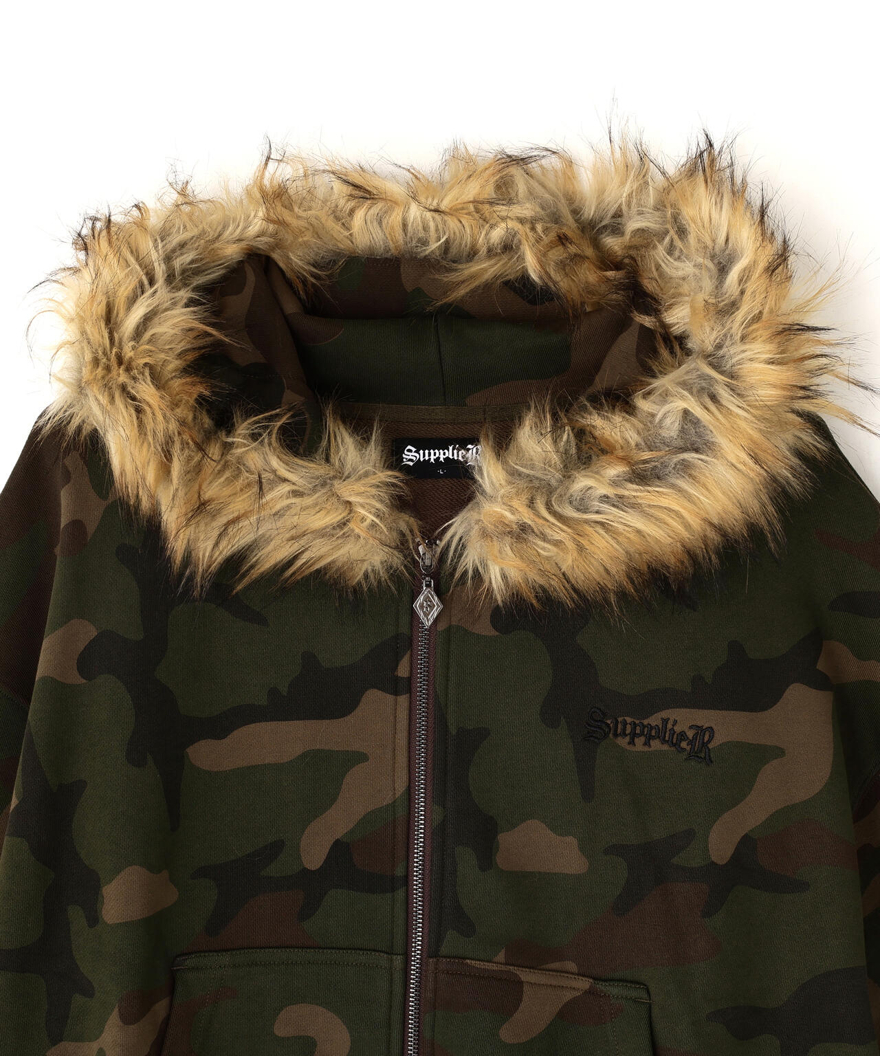 SUPPLIER/サプライヤー/FAUX FUR CROSS ZIP HOODIE