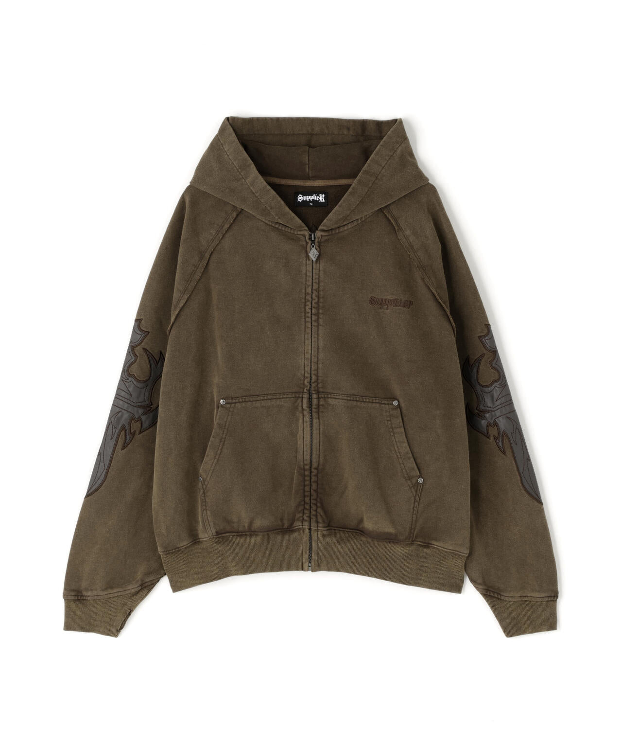 SUPPLIER/サプライヤー/LEATHER PATCH ZIP HOODIE