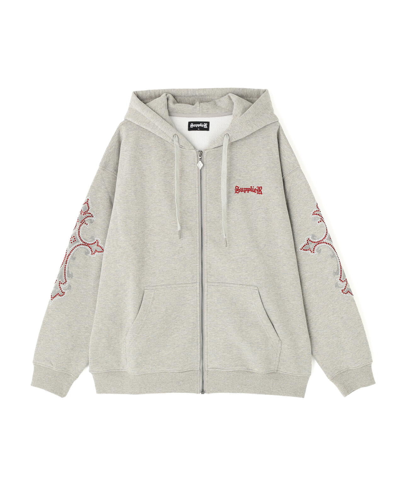 SUPPLIER/サプライヤー/RHINESTONE SLEEVE HOODIE